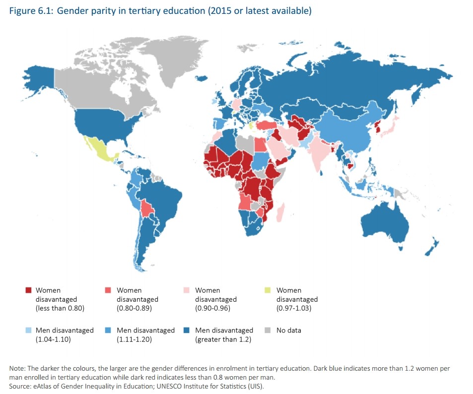 Accesso all'educazione terziaria (Università) per genere