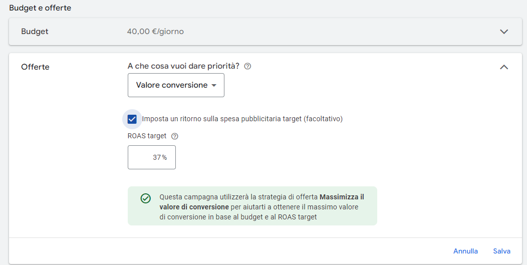 GA4 e ADS - Ottimizzazione per valore conversioni