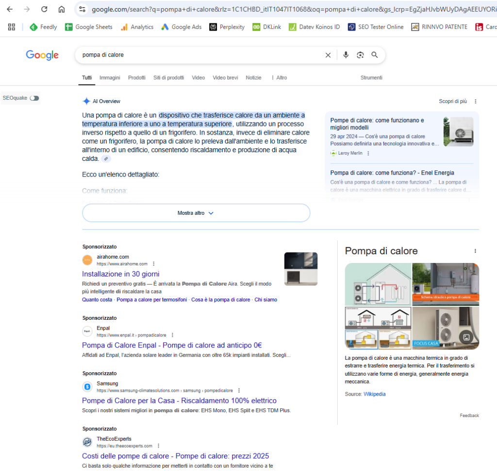 Serp di Google completa